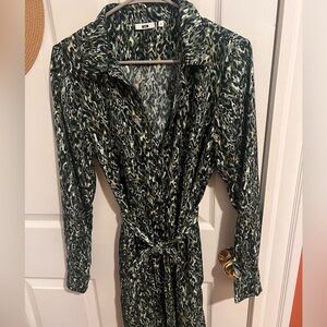 Cheetah Print long sleeve shirt dress